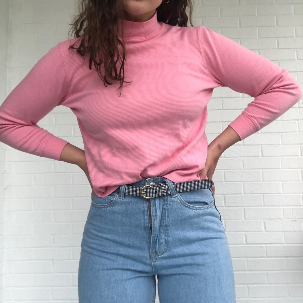 Pink turtleneck